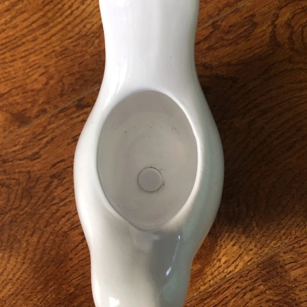 Small white ceramic bird planter / jewelry dish